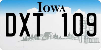 IA license plate DXT109