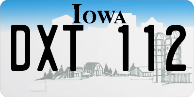 IA license plate DXT112