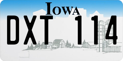 IA license plate DXT114