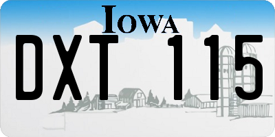 IA license plate DXT115