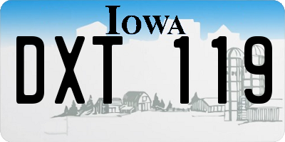 IA license plate DXT119