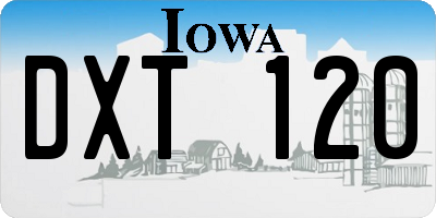 IA license plate DXT120