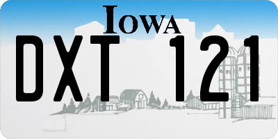 IA license plate DXT121