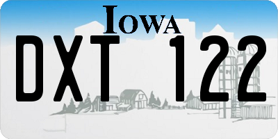 IA license plate DXT122