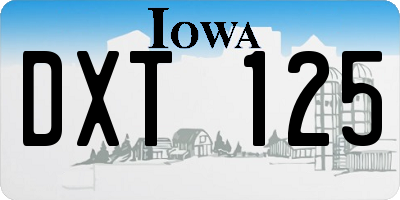 IA license plate DXT125