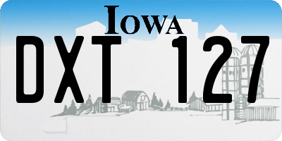 IA license plate DXT127