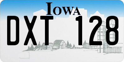 IA license plate DXT128