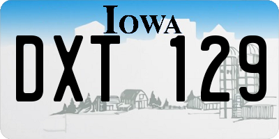 IA license plate DXT129