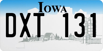 IA license plate DXT131