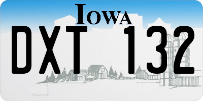 IA license plate DXT132