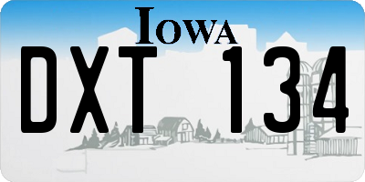IA license plate DXT134