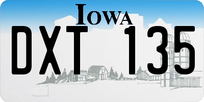 IA license plate DXT135