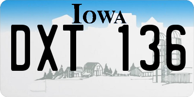 IA license plate DXT136