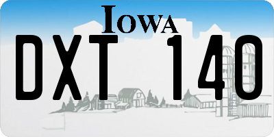 IA license plate DXT140