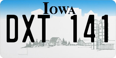 IA license plate DXT141