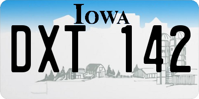 IA license plate DXT142