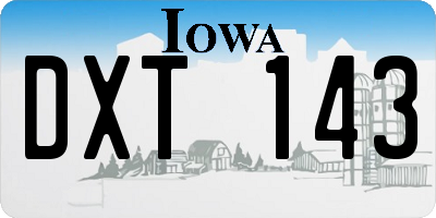 IA license plate DXT143