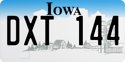 IA license plate DXT144