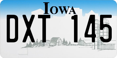 IA license plate DXT145