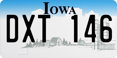 IA license plate DXT146