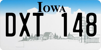 IA license plate DXT148