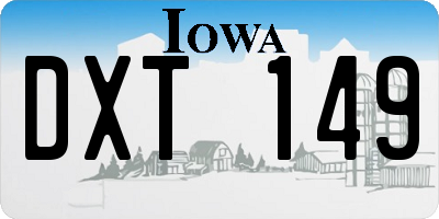 IA license plate DXT149