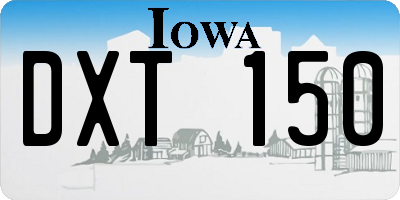 IA license plate DXT150