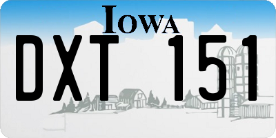 IA license plate DXT151