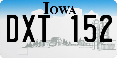 IA license plate DXT152