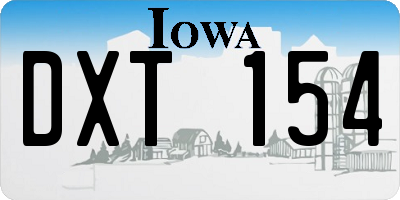 IA license plate DXT154
