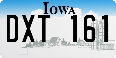 IA license plate DXT161