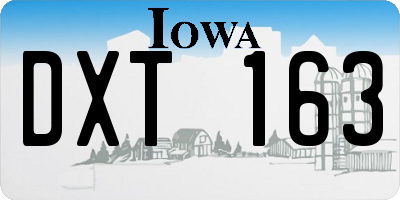 IA license plate DXT163