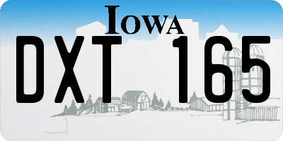 IA license plate DXT165