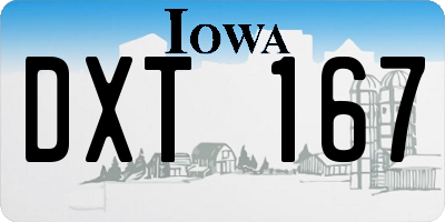 IA license plate DXT167
