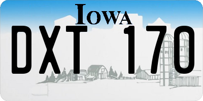 IA license plate DXT170