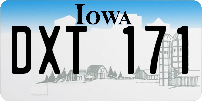 IA license plate DXT171
