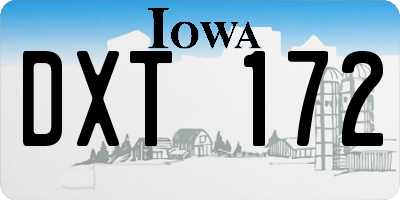 IA license plate DXT172