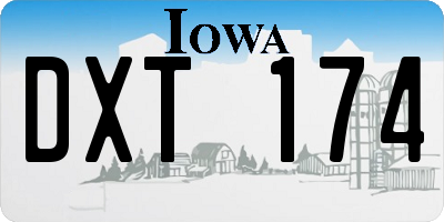IA license plate DXT174
