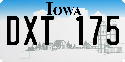 IA license plate DXT175
