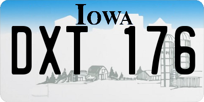 IA license plate DXT176