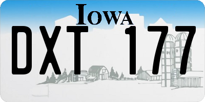 IA license plate DXT177