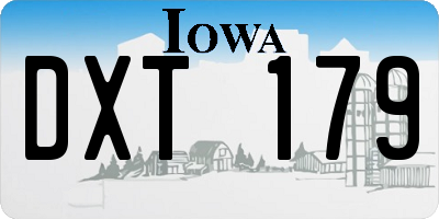 IA license plate DXT179