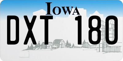 IA license plate DXT180