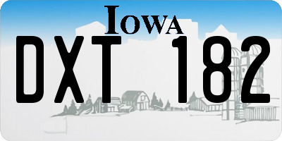 IA license plate DXT182