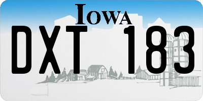 IA license plate DXT183