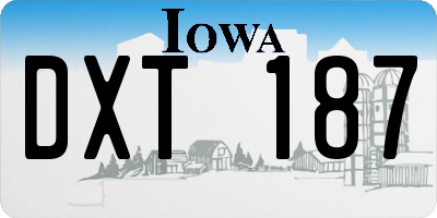 IA license plate DXT187