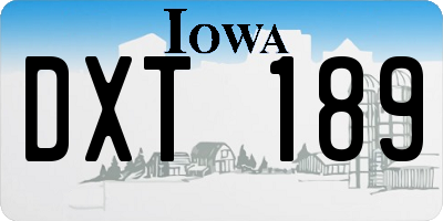 IA license plate DXT189