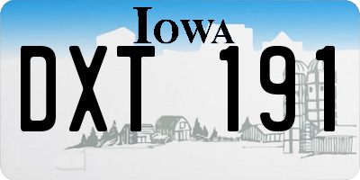 IA license plate DXT191
