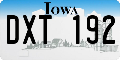 IA license plate DXT192
