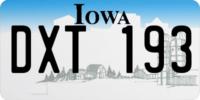 IA license plate DXT193